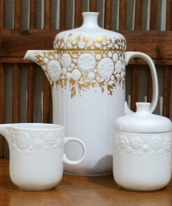 Rosenthal White & Gold Flowers Coffee Set - R1641 by Bjorn Winblad