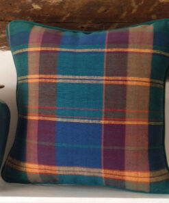Dark Jade & Forest Green Blue Madras Plaid Cushion 32x32cm 6 Dark Jade & Forest Green Blue Madras Plaid Cushion 32x32cm