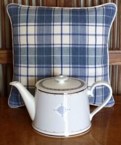 New England Light Navy Blue Double Check Cushion 31x31cm 7 New England Light Navy Blue Double Check Cushion 31x31cm
