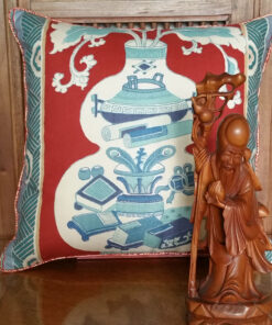 Oriental Collection Red Mandarin Cushion 46x46cm - Image 4